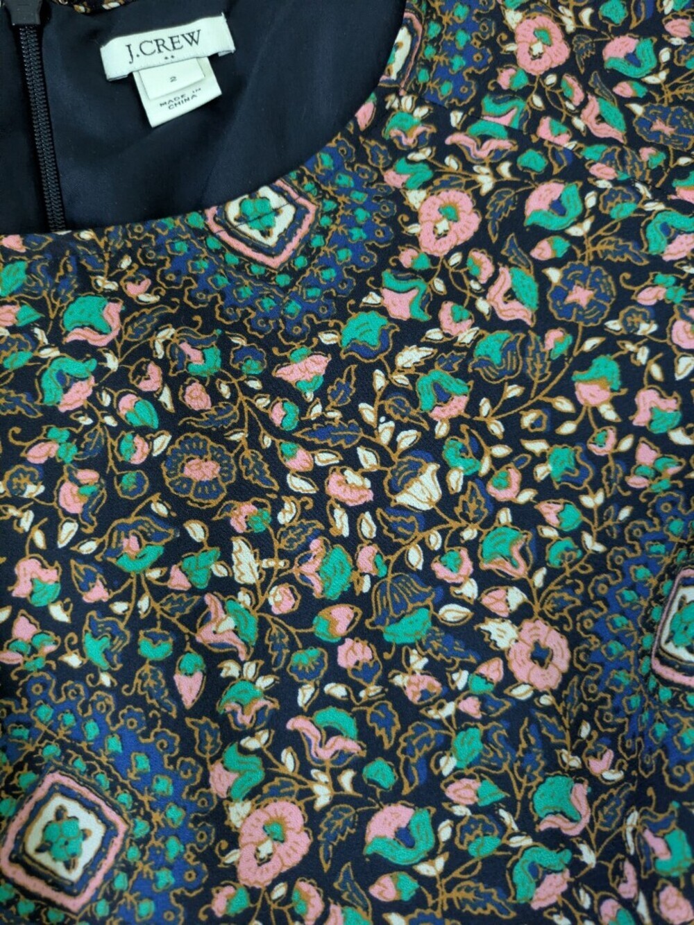 J. Crew Multicolor Floral and Geometric Short Sleeve Dress -Multicolor - Picture 5 of 11